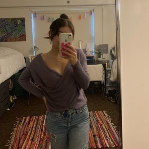 Forever 21 purple wrapped sweater